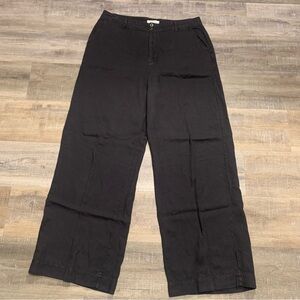 Cloth & Stone Women’s Black Wide Leg Boho Linen Tencel Pants Size 34